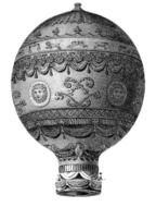 black and white drawing of a balloon in aeronautics
