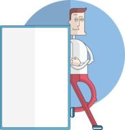Businessman and board