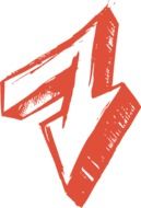 painted red volumetric arrow