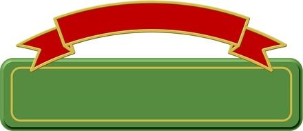 blank green frame with red Ribbon at top