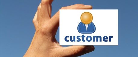business card in man's hand
