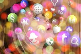 symbols on colorful background