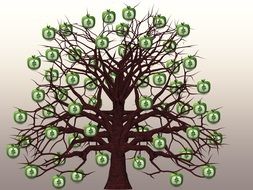 graphic image of a big tree with money