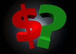Dollar and Question Mark drawing