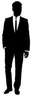clipart of businessman silhouette on a white background