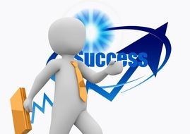 figurine of a businessman on the background of the chart