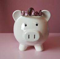 piggy bank with crown