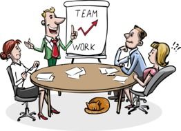 drawn teamwork in the office