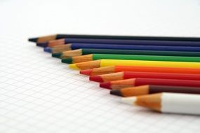 colored pencils on a white surface