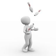 juggler figure with skittles