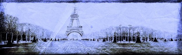 Paris Vintage Landscap drawing