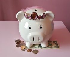 pig figure with coins