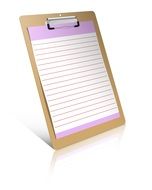 writing board with a sheet of paper