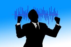 silhouette of a successful businessmen