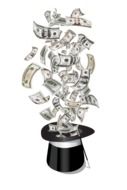 magic trick with top hat and money