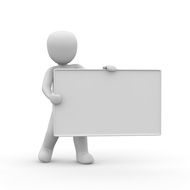 clipart of figure of a man holding a sign