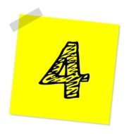 number 4 on a yellow sticker