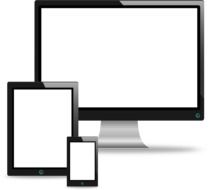 Pc display, Tablet and Phone, computer technology, digital art