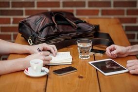 Business Meeting in a cafe