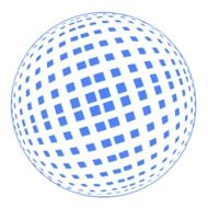 White and blue circle