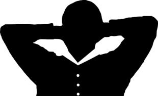 Silhouette of relaxing Businessman