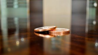 coins on a smooth surface