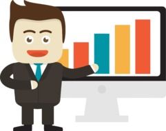 Businessman pointing on a graphic