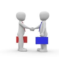 handshake of people in ties and with folders