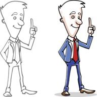 drawings of businessmen on a white background