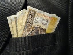 money in jacket pocket