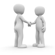 handshake people on a white background