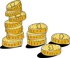 painted gold coins