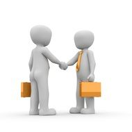 handshake people with yellow folders