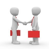 handshake of people with red folders
