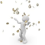 match man in the rain of money