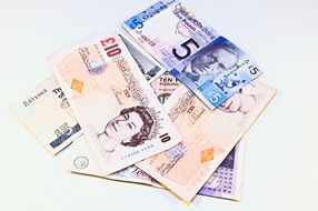 British pounds and euros