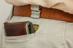 Wallet with Cash in back Pocket