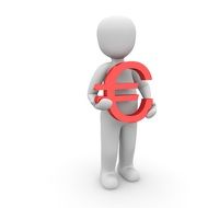 figure of a man with a euro sign in his hands