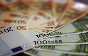 Euro banknotes of different denominations