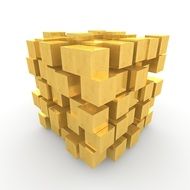 golden figure on white background