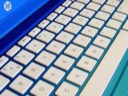 keyboard of Hp Laptop close up