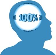 100 percent in a head