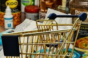 gold shopping cart