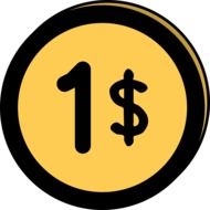 1 dollar coin clipart