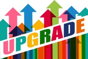 word of colored letters on the background of arrows