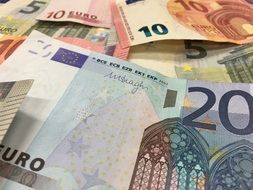 heap of euro banknotes