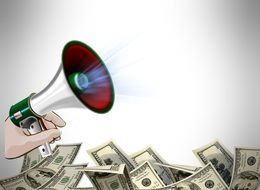 dollars and megaphone