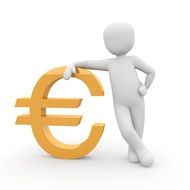 Euro icon and male