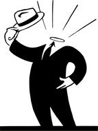 black and white image of a man without a head