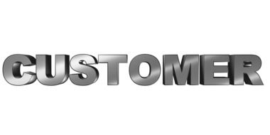 Customer, greyscale 3d lettering